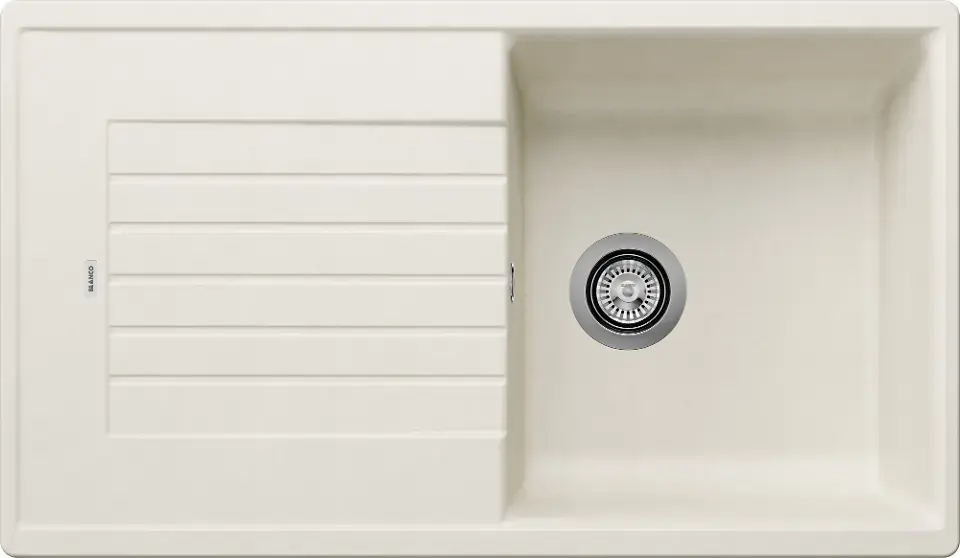 Blanco Zia 5 – Évier en silgranit, 86×50 mm, avec commande excentrique, blanc écru 527203