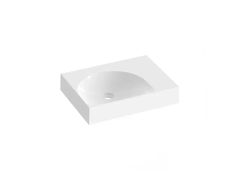 Ravak Lite - Lavabo 60x45 cm, sans trop-plein, sans trou pour robinetterie, blanc XJXP1360000