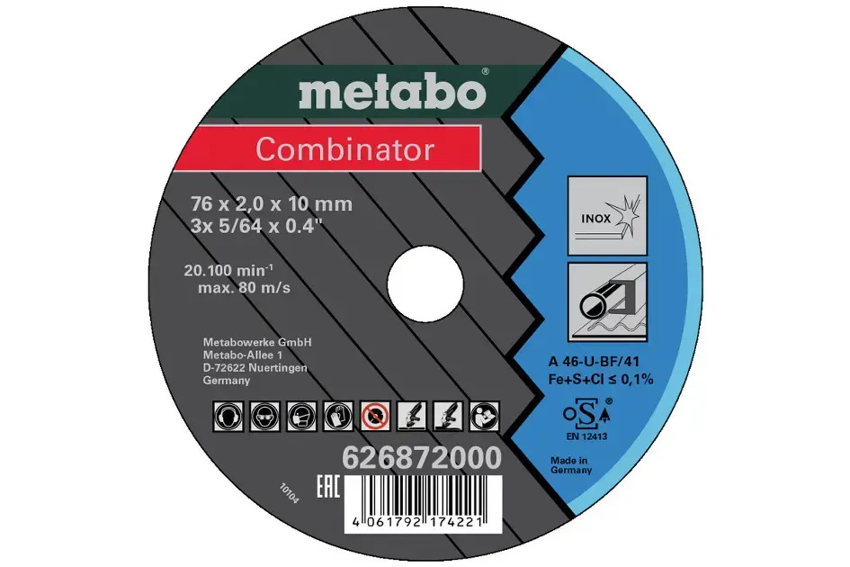 Metabo - Lame circulaire pour acier inoxydable 76x10 mm, 3 pièces 626872000