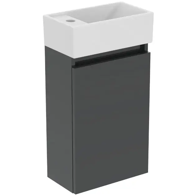 Ideal Standard Eurovit+ - Meuble avec lave-mains, 55x35x20 cm, 1 porte, gris foncé R0570TI