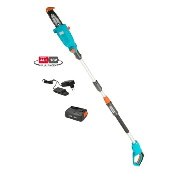 Gardena – Tronçonneuse d&rsquo;élagage sans fil 18V TCS 20/18V P4A, 20 cm, 1 batterie 2,5 Ah Li-Ion, chargeur 14770-20