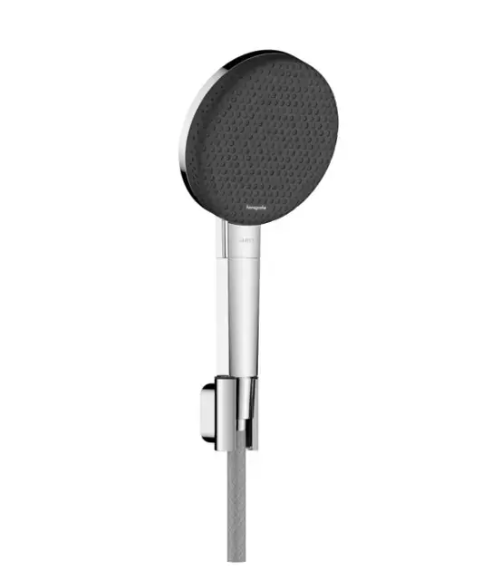 Hansgrohe Raindance Alive Select S - Set de pommeau de douche, support et flexible, 3 jets, EcoSmart, chrome 24611000