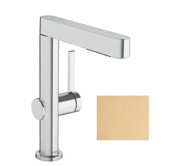 Hansgrohe Finoris - Mitigeur de lavabo 230, avec bonde Push-Open et douchette extractible, EcoSmart, bronze brossé 76063140