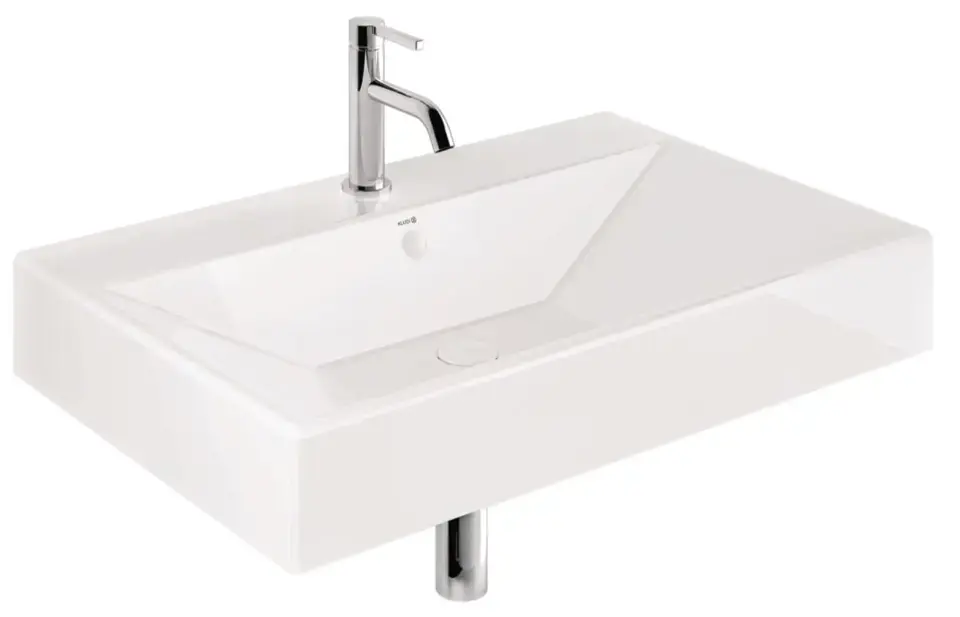 Kludi Resa - Lavabo 81x51 cm, avec trop-plein, avec trou pour robinetterie, blanc brillant 59WW8143