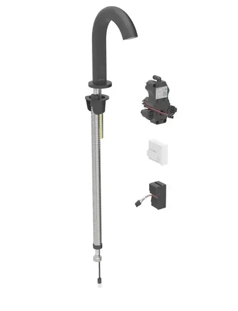 Geberit Piave - Vanne électronique de lavabo, alimentation secteur, easy to clean,noir mat 116.181.14.1