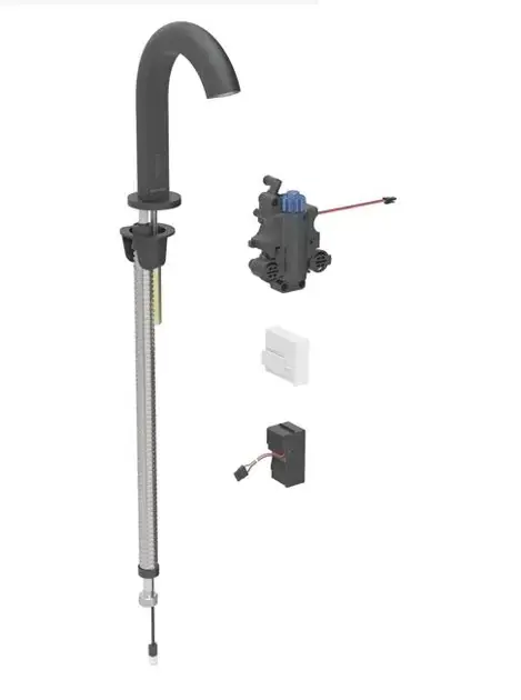 Geberit Piave - Mitigeur électronique thermostatique de lavabo, alimentation secteur, easy to clean, noir mat 116.187.14.1