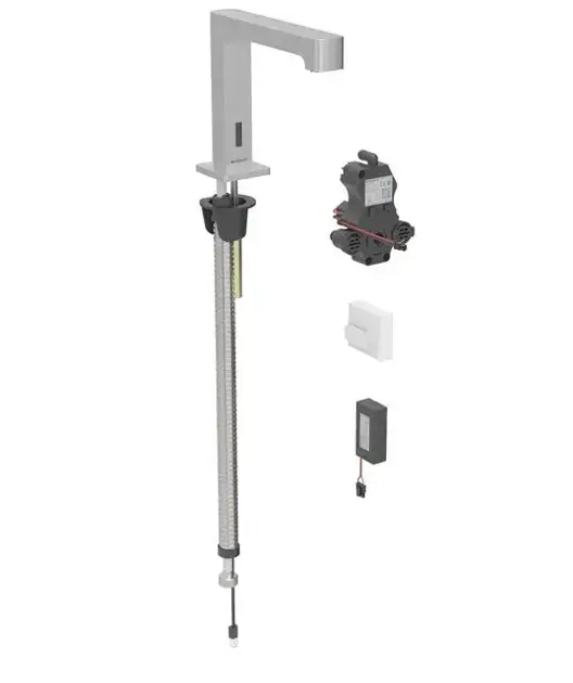 Geberit Brenta - Robinet de lavabo électronique, alimentation par pile, easy to clean, inox brossé 116.193.SN.1
