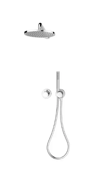 Keuco IXMO – Set de douche avec thermostat encastré, avec corps d’encastrement, diamètre 25 cm, chrome 59653010701