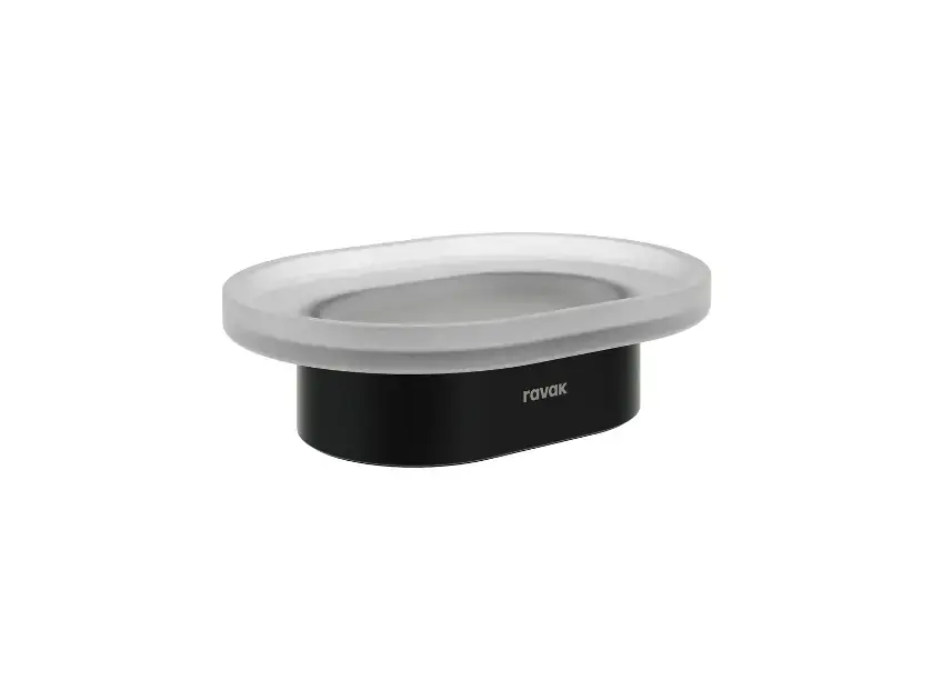Ravak Chrome – Porte-savon à poser, verre/noir mat X07P1376