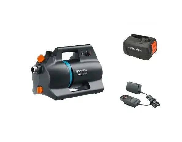 Gardena – pompe de jardin 18V AC 3000 18V/P4A, 1x batterie 4 Ah, chargeur 14610-20