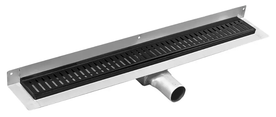 Gelco Manus – Caniveau de douche 105 cm, avec grille, inox/noir GMO26B