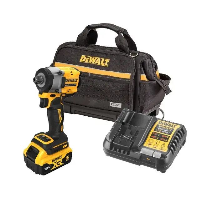 DeWALT – Clé à chocs sans fil 18 V, 1 batterie Li-Ion 5,0 Ah, chargeur DCF922NA3