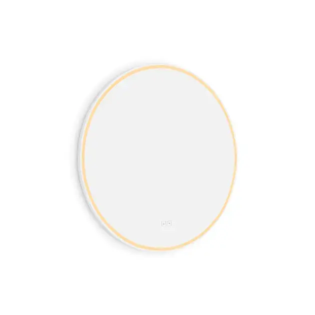 Nimco - Miroir avec éclairage LED, diamètre 70 cm, avec deux capteurs tactiles, blanc mat ZPB 28001RVX-05
