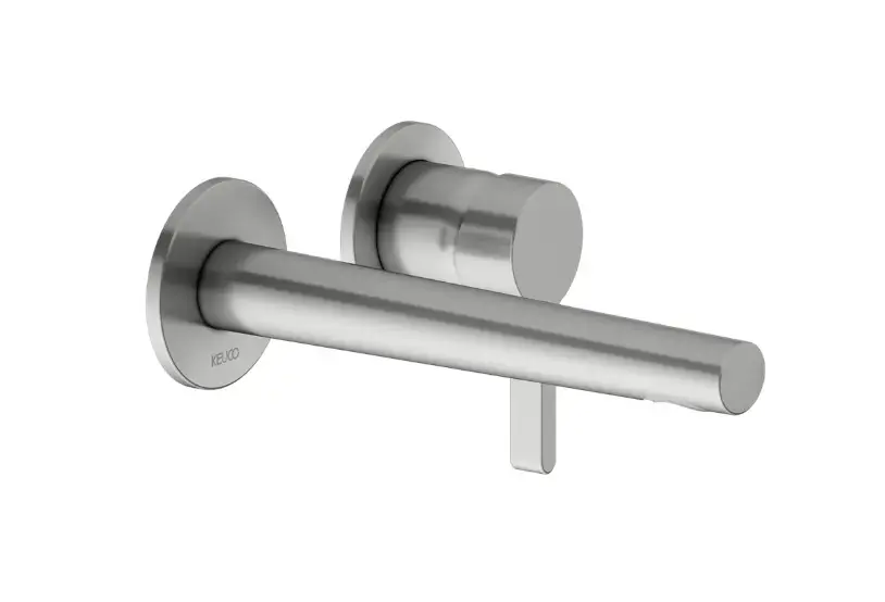 Keuco Edition 400 – Mélangeur de lavabo pour montage encastré, montage 2 trous, acier inoxydable 51516060200