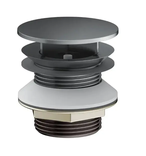 Keuco – Bonde de lavabo non refermable 1 1/4, chrome noir brossé 59904130000
