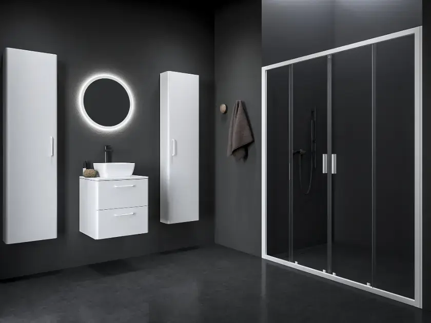 Ravak Blix II - Porte de douche à deux battants NBLDP4-190, 190x195 cm, blanc mat/verre clair 0YML0E00Z1