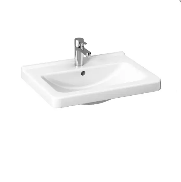Jika Cubito – Lavabo, 55×42 cm, avec trop-plein, 1 trou pour robinetterie, Jika Perle, blanc H8104221001041