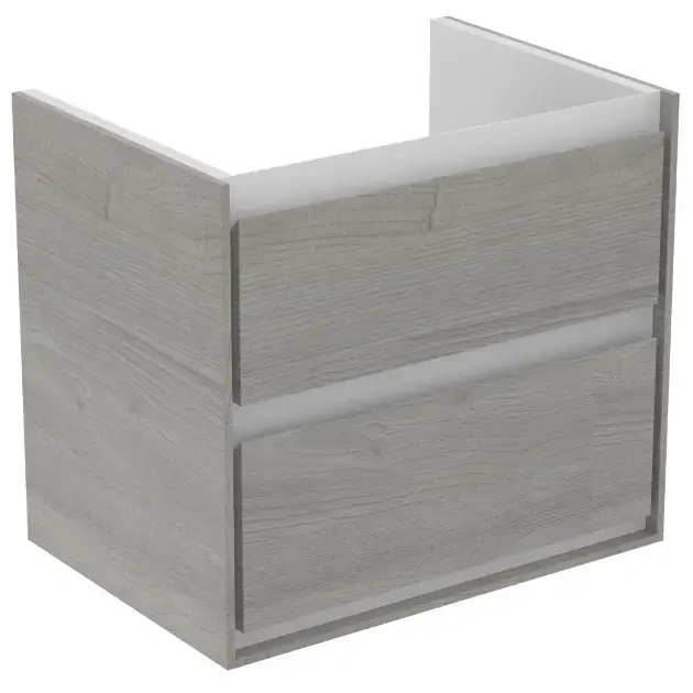 Ideal Standard Connect Air - Petite armoire lavabo 58x41x52 cm, chêne gris/laque blanche mate E1605PS