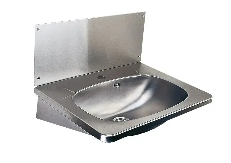 Sanela – Lavabo avec trop-plein 595×445 mm, orifice pour mitigeur, inox SLUN 02