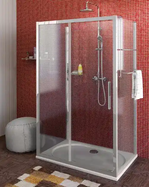 Polysan Lucis Line - Cabine de douche à trois parois 100x80x80 cm, variante G/D, aluminium poli DL1015DL3315DL3315