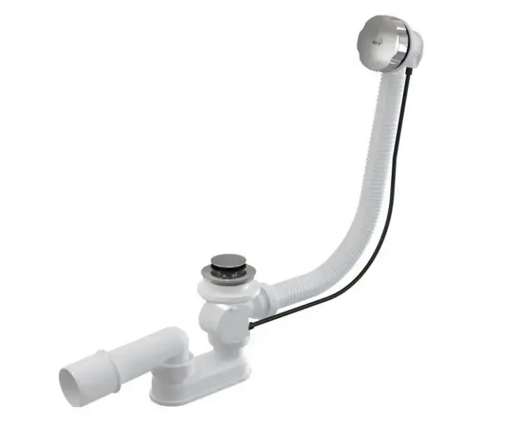 Alca - Kit vidange et trop-plein pour baignoire, longueur 800 mm, chromé A55K-80