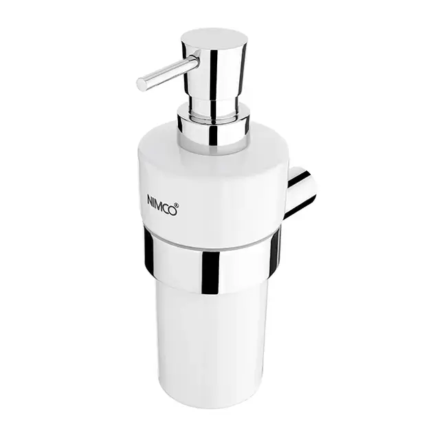 Nimco Bormo - Distributeur de savon en céramique avec support, blanc/chrome BR 11031KN-T-26