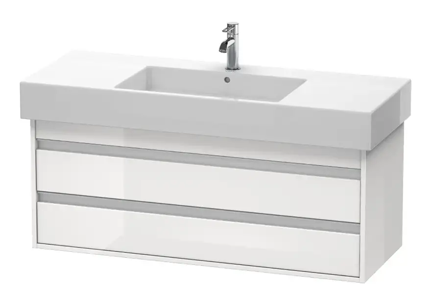 Duravit Ketho - Meuble sous lavabo 48x120x46 cm, 2 tiroirs, blanc brillant KT664202222