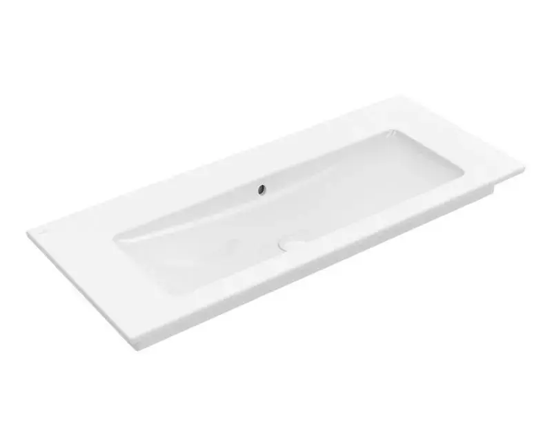 Villeroy & Boch Venticello - Meuble lavabo 100x50 cm, avec trop-plein, sans trou de robinetterie, blanc alpin 4104AJ01
