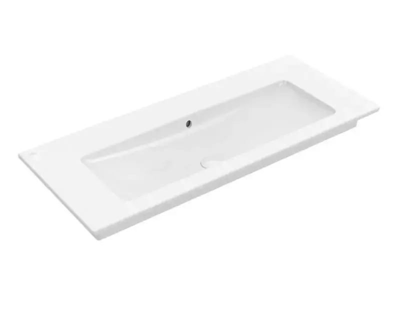 Villeroy & Boch Venticello - Meuble lavabo 80x50 cm, avec trop-plein, sans trou de robinetterie, CeramicPlus, blanc alpin 41048JR1