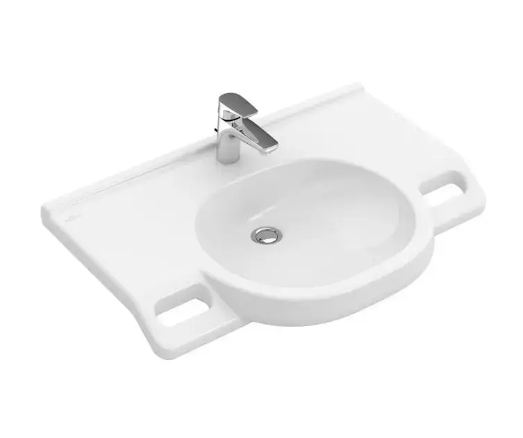 Villeroy & Boch ViCare - Lavabo Vita 80x55 cm, sans trop-plein, avec trou de robinetterie, blanc alpin 41208101