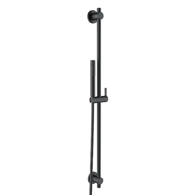 Kludi Nova Fonte - Colonne de douche avec pommeau de douche, support, barre de 90 cm et flexible, noir mat 2084039-15