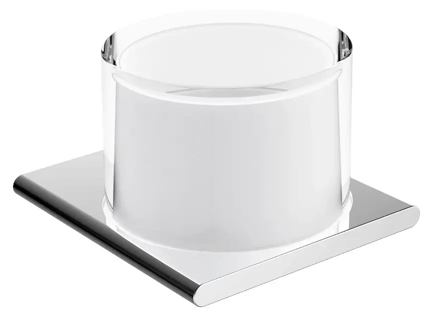 Keuco Edition 400 – Distributeur de savon avec support, 150 ml, verre dépoli/chrome 11552019000