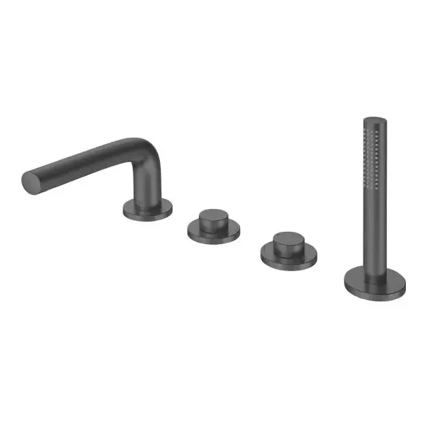 Keuco Edition 400 – Mitigeur au bord de baignoire, installation 4 trous, chrome noir 51530130200