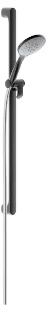 Keuco Edition 400 – Set de douchette à main, support, barre et flexible, chrome noir brossé 51587130000