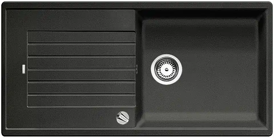 Blanco Zia XL 6 – Évier en silgranit 100×50 cm, avec commande de vidage, noir 526023