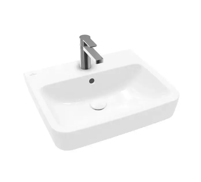 Villeroy & Boch O.novo - Lavabo 55x46 cm, avec trop-plein, trou pour robinet, CeramicPlus, blanc alpin 4A4155R1