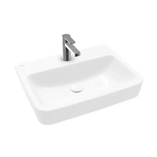 Villeroy & Boch O.novo - Vasque, 60x46 cm, sans trop-plein, trou pour robinet, AntiBac, CeramicPlus, blanc alpin 4A416LT2