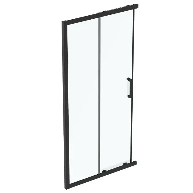 Ideal Standard Connect 2 - Porte de douche coulissante, 2 battants, 100 cm, noir / verre clair K9262V3