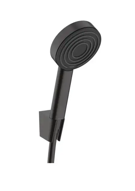 Hansgrohe Pulsify S - Set de pommeau de douche, 1 jet, support et flexible de 125 cm, noir mat 24301670