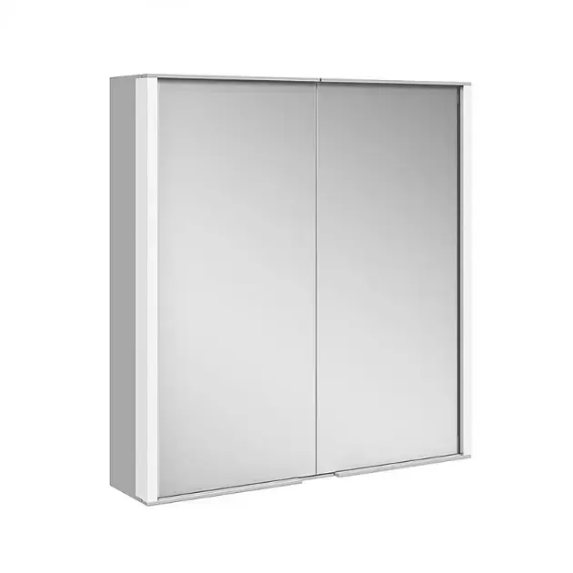 Keuco Royal Match – Armoire miroir avec éclairage LED, 65x70x16 cm, alu elox argenté 12801171311