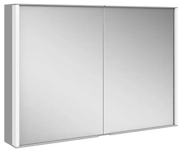 Keuco Royal Match – Armoire miroir avec éclairage LED, 100x70x16 cm, alu elox argenté 12803171311