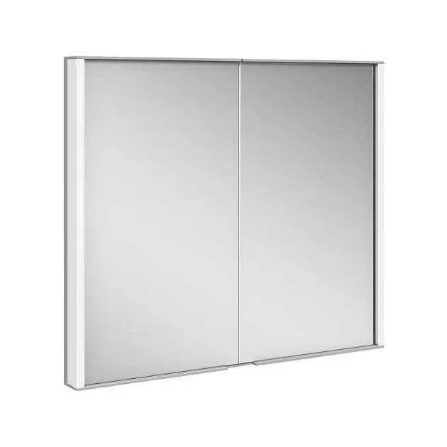 Keuco Royal Match – Armoire miroir avec éclairage LED, encastrable, 80x70x15 cm, alu elox argenté 12812171311