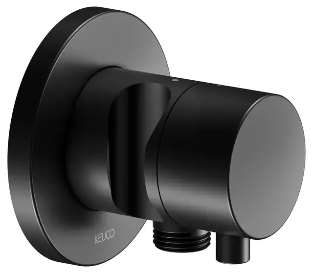 Keuco IXMO – Soupape encastrée, avec raccordement et support de douche, noir mat 59541371201