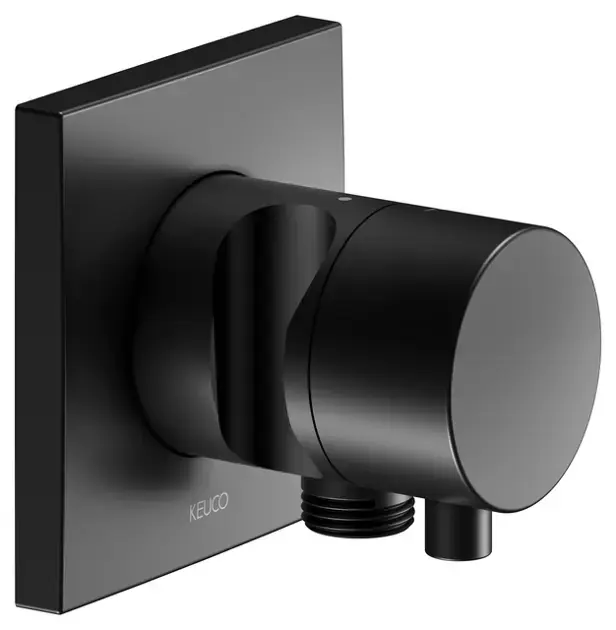 Keuco IXMO – Soupape encastrée, avec raccordement et support de douche, noir mat 59541371202