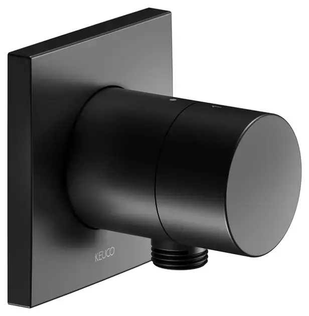 Keuco IXMO – Soupape encastrée pour 2 appareils, avec raccordement de douche, noir mat 59556370102