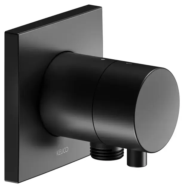 Keuco IXMO – Soupape encastrée pour 2 appareils, avec raccordement de douche, noir mat 59556371102
