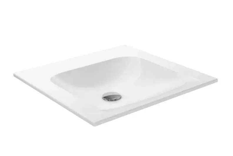 Keuco Plan – Lavabo 51×49 cm, sans trop-plein, sans trou pour robinetterie, CleanPlus, blanc 32940315000