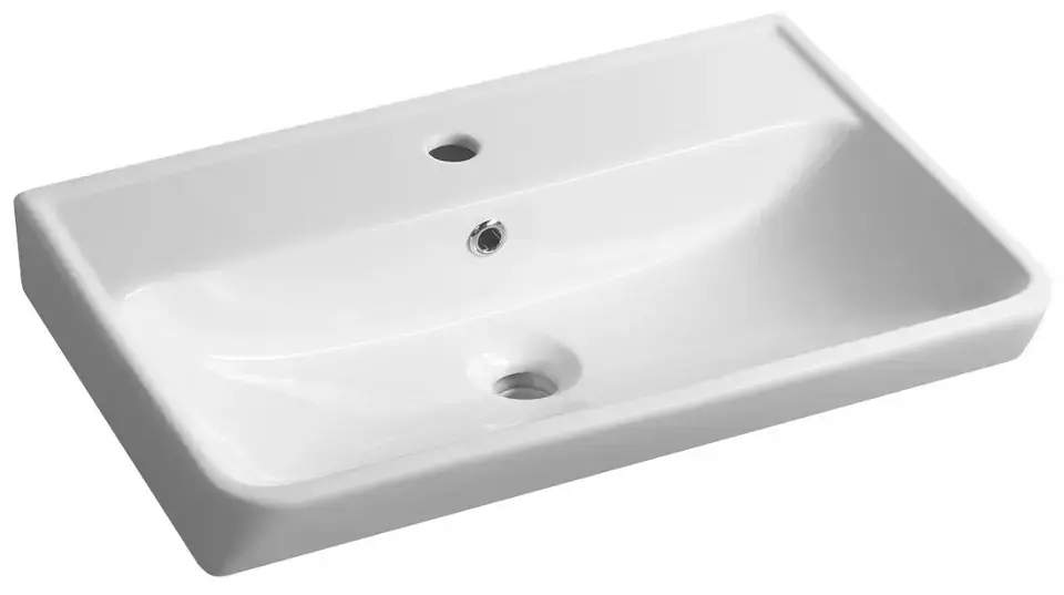 Bruckner Neon – Lavabo 60×42 cm, avec trop-plein, avec trou pour robinet, blanc 201.132.0