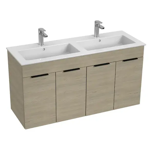 Jika Cube – Meuble avec double-lavabo 116x43x61 cm, frêne H4536611765141