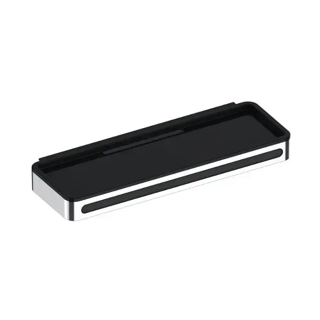Keuco Plan – Étagère avec raclette à vitre, longueur 29 cm, noir/chrome 14959010037
